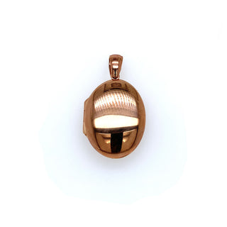 9K Rose Gold Plain Oval Locket