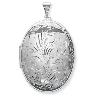 Sterling Silver 55mm Flourish Oval Locket