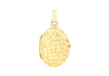 9K Yellow Gold Cubic Zirconia Oval Locket