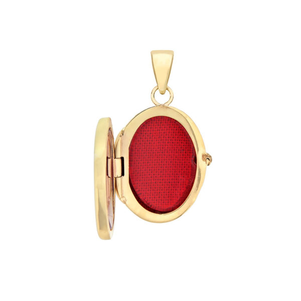 9K Yellow Gold Cubic Zirconia Oval Locket