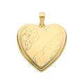 9K Yellow Gold Engraved Heart Locket
