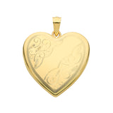 9K Yellow Gold Engraved Heart Locket