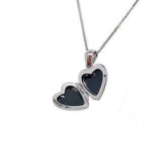 9K White Gold Plain Heart Locket