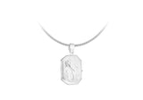 Sterling Silver Octagonal Engraved Flower Locket