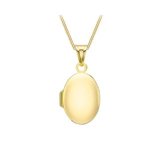 9K Yellow Gold Polished Oval Locket