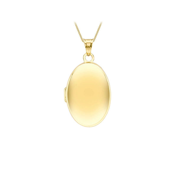 9K Yellow Gold Large Polished Oval Locket