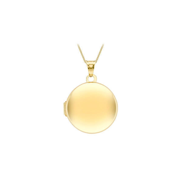 9K Yellow Gold Polished Round Locket