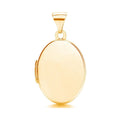 9K Yellow Gold Oval Shaped Plain Locket