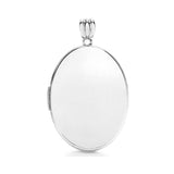 9K White Gold Oval Shaped Plain Locket