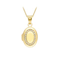 9K Yellow Gold Cubic Zirconia Oval Locket