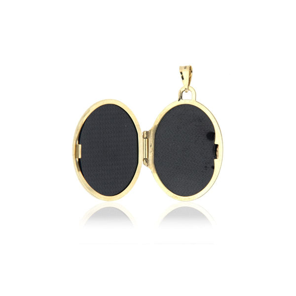 9K 2-Colour Gold Floral-Detail Oval Locket