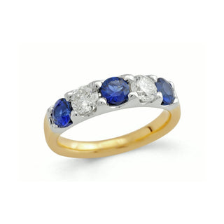 18K 2-Colour Gold Sapphire & Diamond Ring