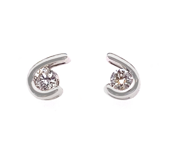 9K White Gold 0.51ct Diamond Stud Earrings