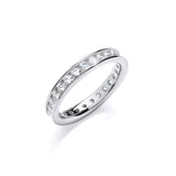 3mm Full Et Rd/bril. CZ Silver Ring