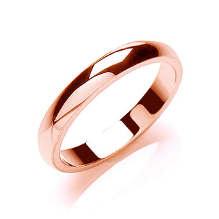3mm Plain D-shape Wedding Band 18ct Rose J