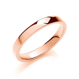 3mm Soft Court Shape Wedding Band 18ct Rose
