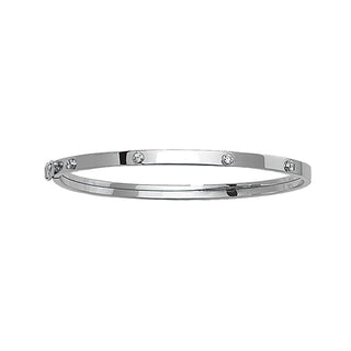9K White Gold Children's Cubic Zirconia Studded Bangle