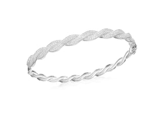 Sterling Silver Cubic Zirconia Twist Bangle