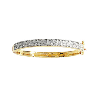 9K Yellow Gold Children's Cubic Zirconia Bangle