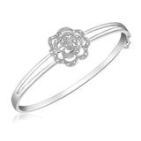 9K White Gold 0.20ct Diamond Rose Bangle