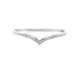 9K White Gold Diamond Wishbone Bangle