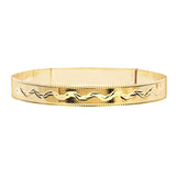 9K Yellow Gold Expandable Wheat Bangle