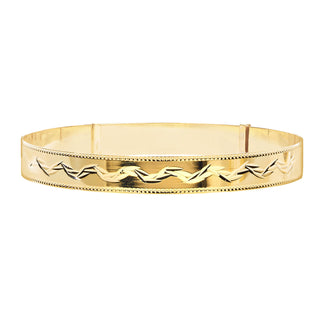9K Yellow Gold Expandable Wheat Bangle