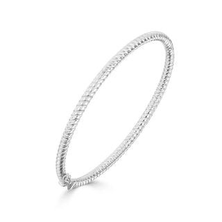 9K White Gold Twist Bangle