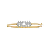 9K Yellow Gold Cubic Zirconia 'Mum' Bangle