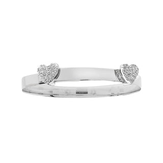 9K White Gold Children's Expandable Heart Bangle