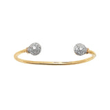 9K Yellow Gold Cubic Zirconia Torque Bangle