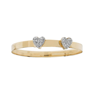 9K Yellow Gold Children's Expandable Heart Bangle