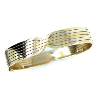9K Yellow Gold Deco Curve Bangle