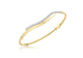 9K Yellow Gold 0.15ct Diamond Wave Bangle