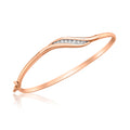 9K Rose Gold Cubic Zirconia Wave Bangle