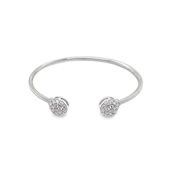 9K White Gold Babies Diamond Cluster Bangle