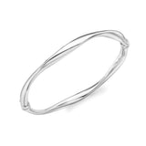 9K White Gold Shallow Twist Bangle