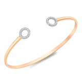 9K Yellow Gold Cubic Zirconia Circle Bangle