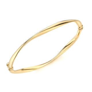 9K Yellow Gold Shallow Twist Bangle