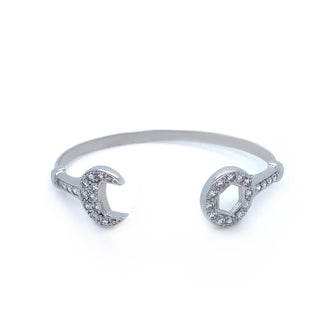 9K White Gold Children's Cubic Zirconia Spanner Bangle