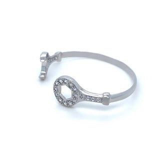 9K White Gold Children's Cubic Zirconia Spanner Bangle