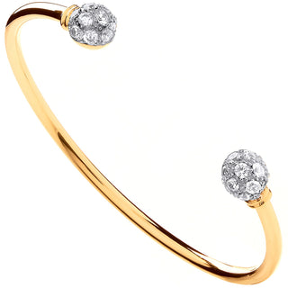 9K Yellow Gold Cubic Zirconia Torque Bangle
