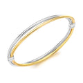 9K 2 Colour Gold Offset Double Row Bangle