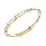 9K 2 Colour Gold Offset Double Row Bangle