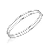 9K White Gold Double Row Bangle