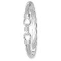 Sterling Silver Loop Catch Twisted Bangle For Ladies