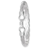 Sterling Silver Loop Catch Twisted Bangle For Ladies