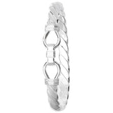 Sterling Silver Loop Catch Twist Bangle For Men