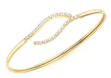 9ct Yellow Gold Flexible CZ Bangle