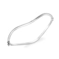 9K White Gold Wave Bangle